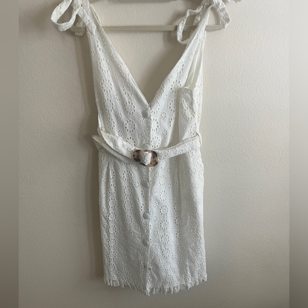 White Topshop Embroidered Dress